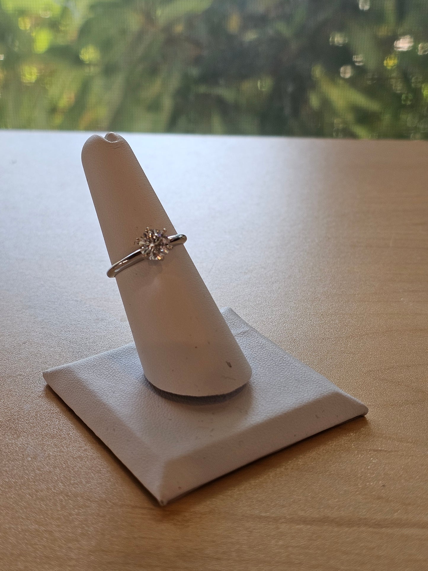 14K White Gold Ring with 1.06 Carat Lab-Created Diamond