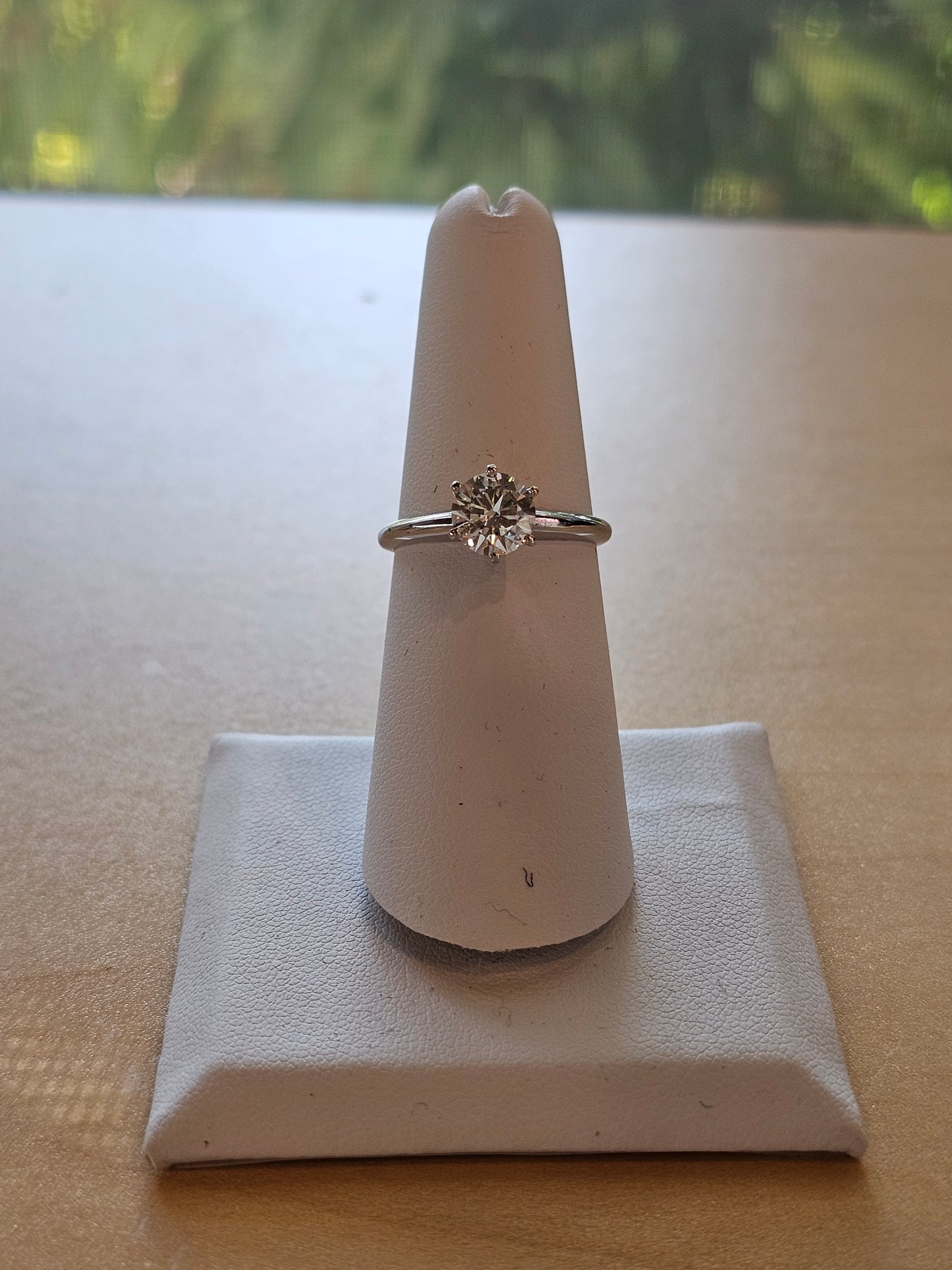 14K White Gold Ring with 1.06 Carat Lab-Created Diamond